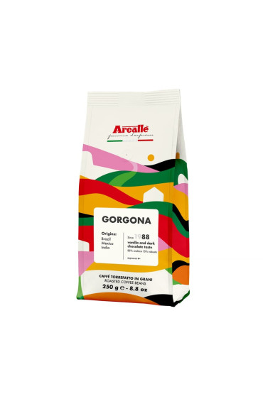 Kawa ziarnista włoska Arcaffe Gorgona 250g z 85% arabica 15% robusta.