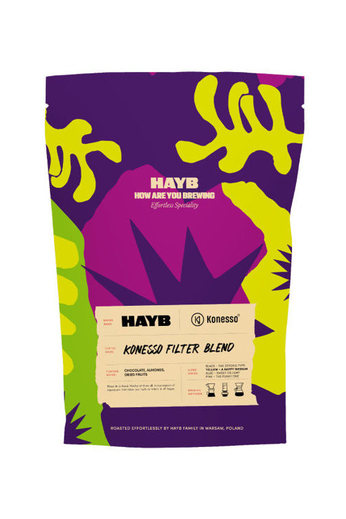 Kawa ziarnista HAYB Konesso Filter Blend 250g jasno palona 100% Arabik