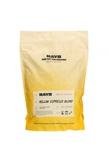 Kawa ziarnista HAYB Yellow Espresso Blend 1kg pobudza ciało i zmysły.