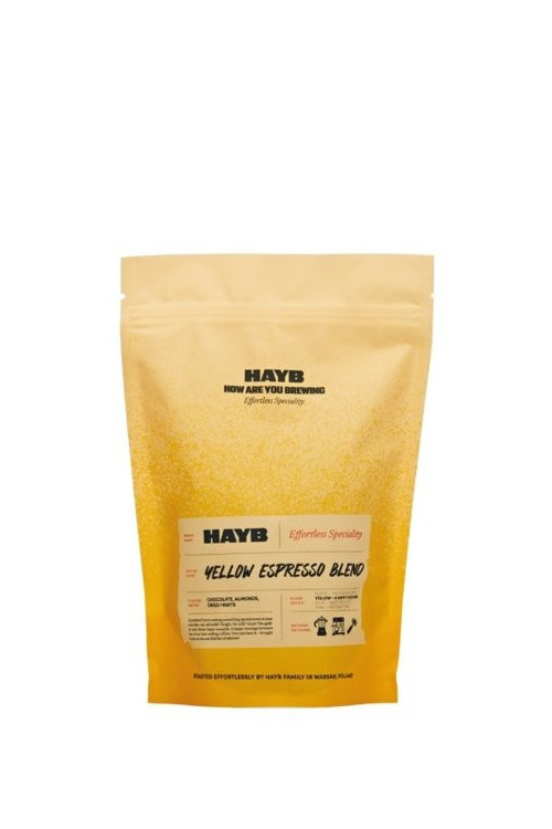 Kawa ziarnista HAYB Yellow Espresso Blend 250g pobudza ciało i zmysły.